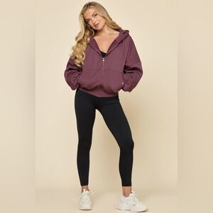 POPFLEX Zip Cloud Hoodie - Deep Plum